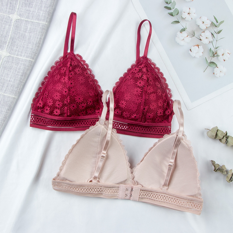 Lace Bralette Set - Sujetador de encaje Floral Sexy para